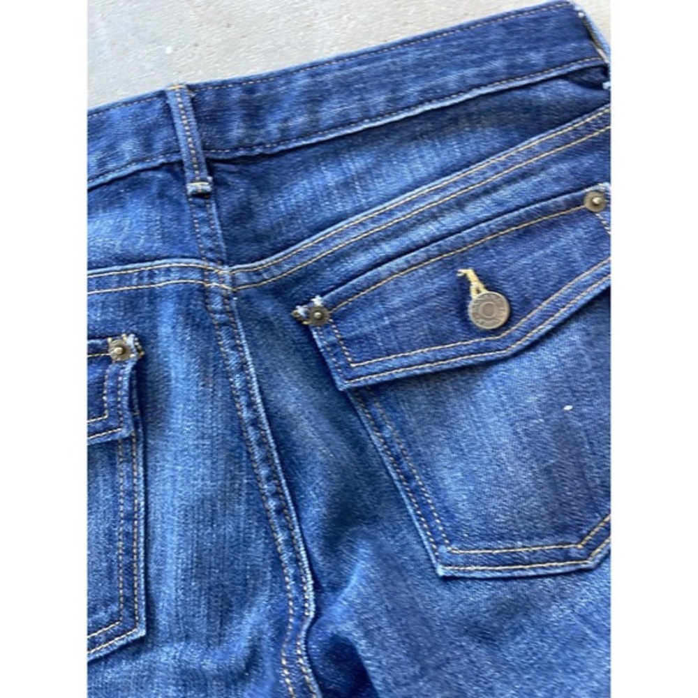 Vintage Banana Republic Jeans Womens 30x32 6 Blue Mid Rise Bootcut Denim Flap - Picture 4 of 16